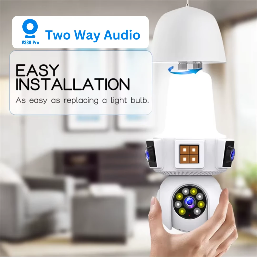 3 lens Two Way Audio cctv camera