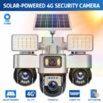 3 lens solar PTZ camera System | 360° Outdoor Smart CCTV