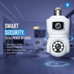 V380 E9 Dual Lens Bulb Camera | Smart 360° WiFi Bulb Camera for Home & Shop Security